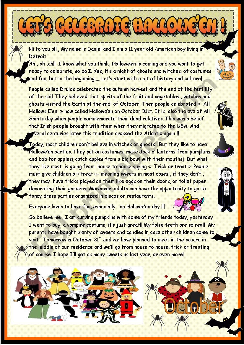 Lets celebrate Halloween! : new updated 2 page reading