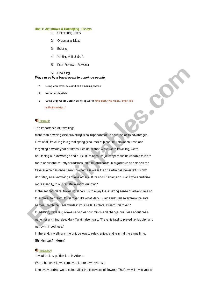 bac review :unit 1 worksheet