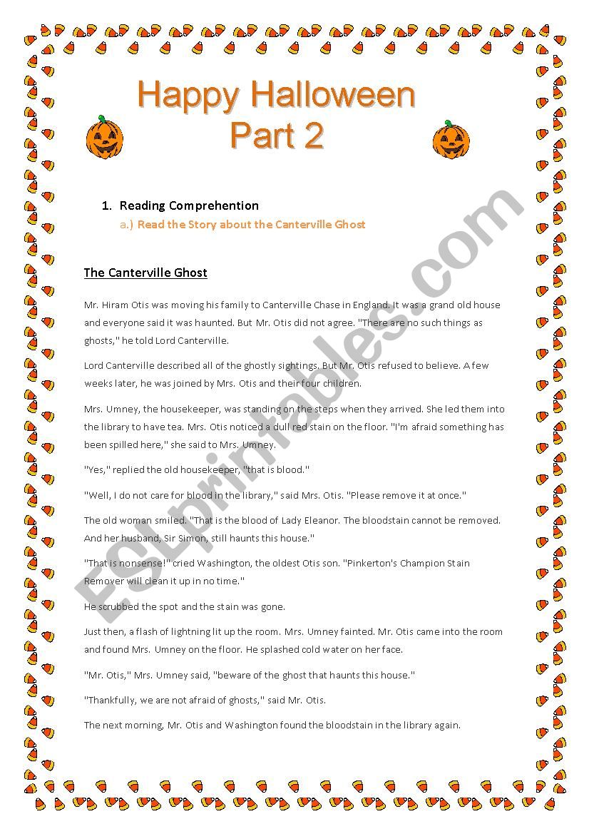 Happy Halloween Part 2 worksheet