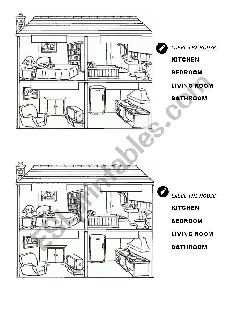 rooms in the house worksheet