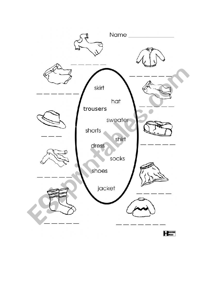 clothes worksheet