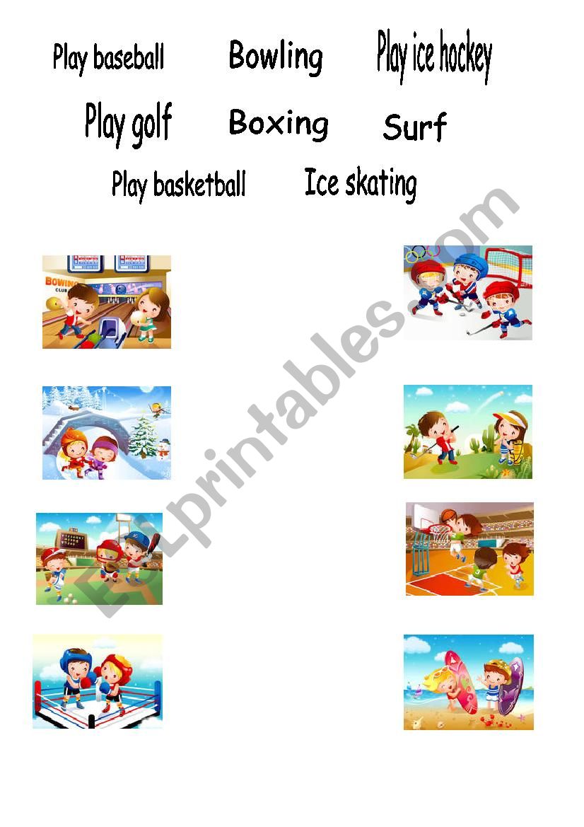 Sports and Activities worksheet