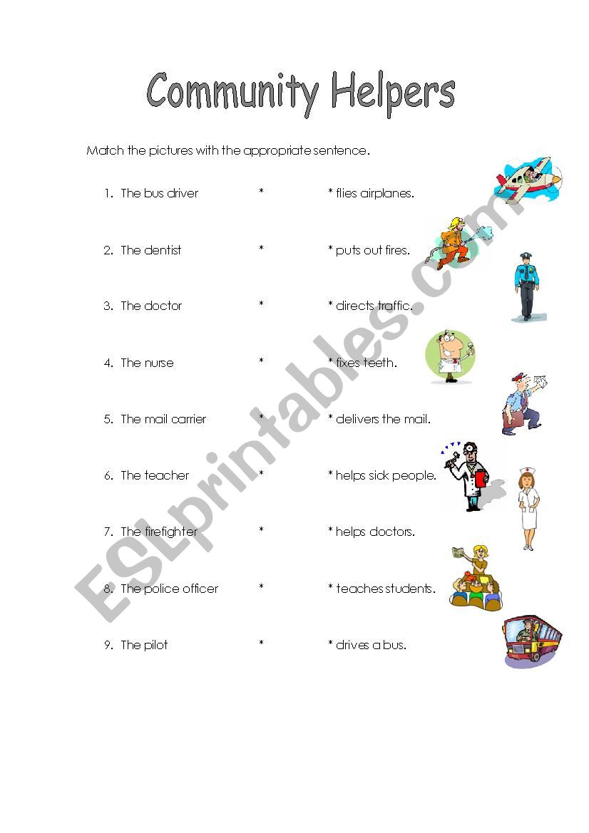 Community Helpers worksheet