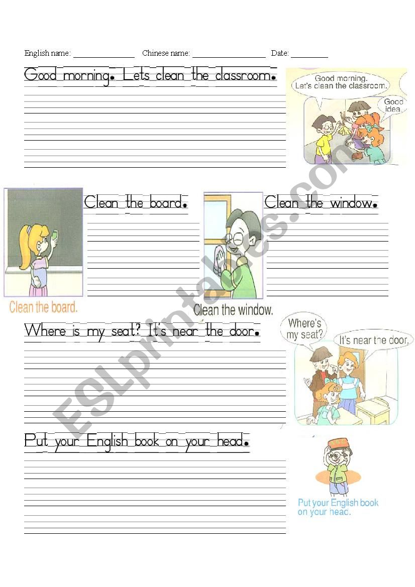 Classroom Activities worksheet