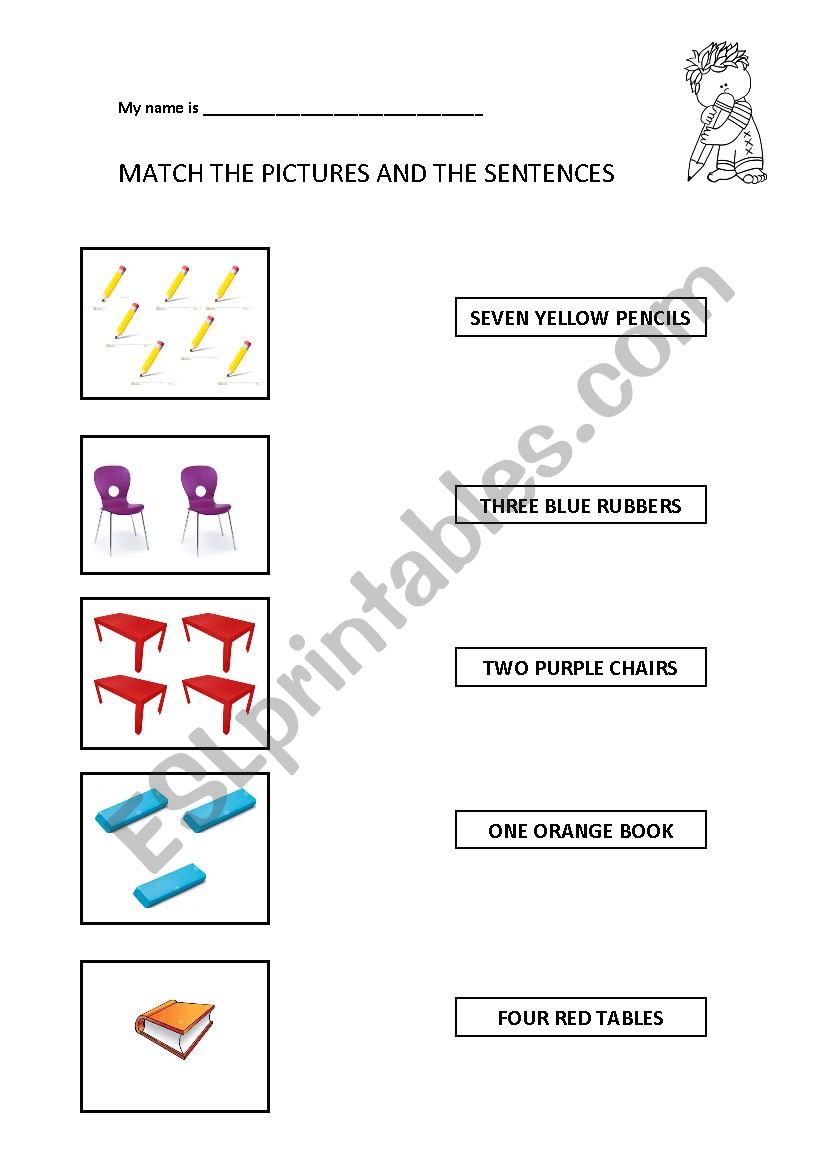 Match The Pictures With The Sentences ESL Worksheet By Prisco