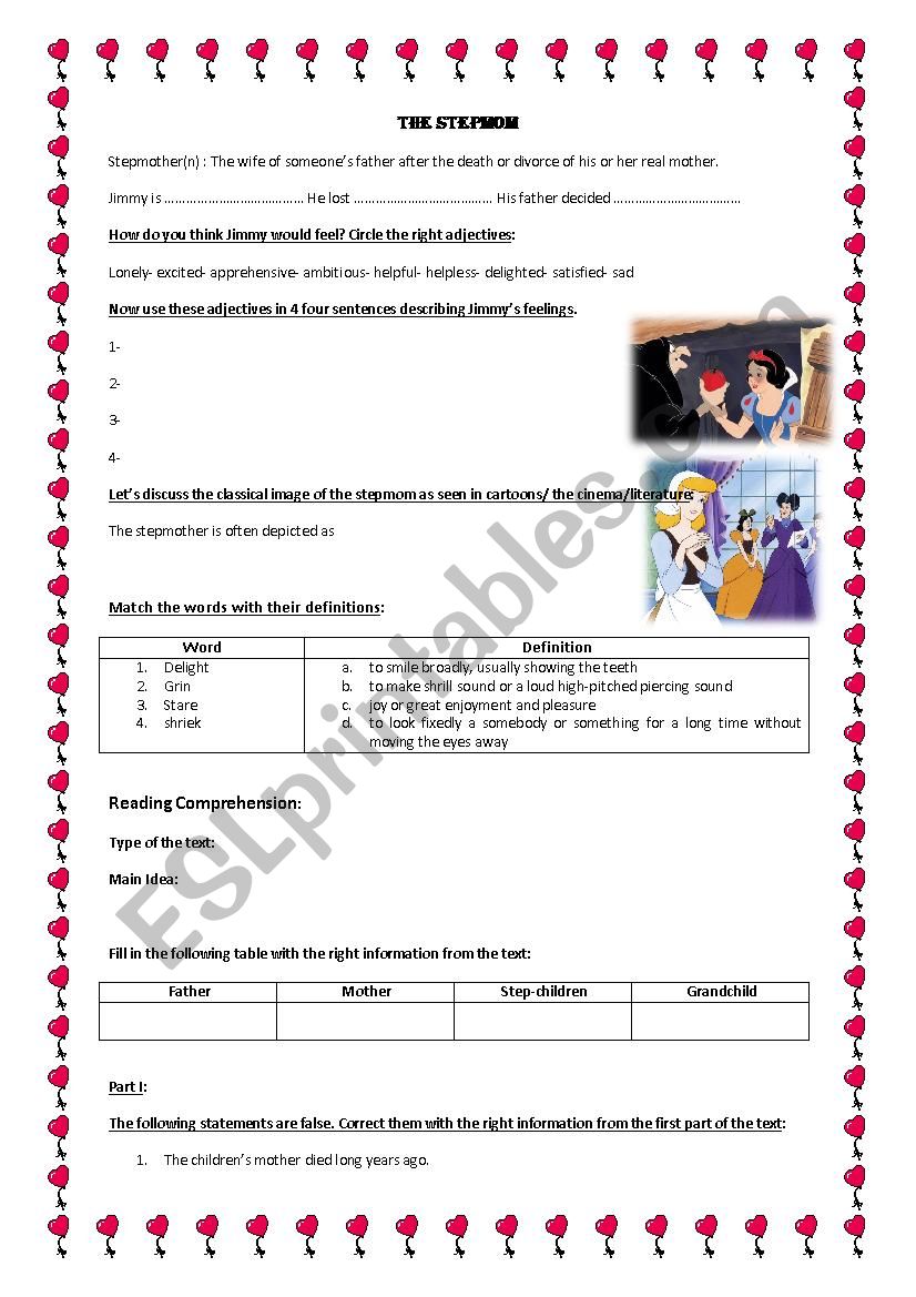 The Stepmom worksheet