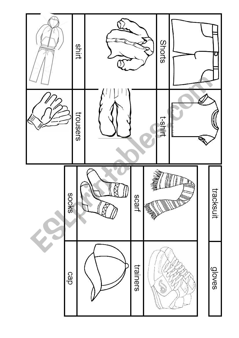 CLOTHES PICTURE DICTIONARY worksheet