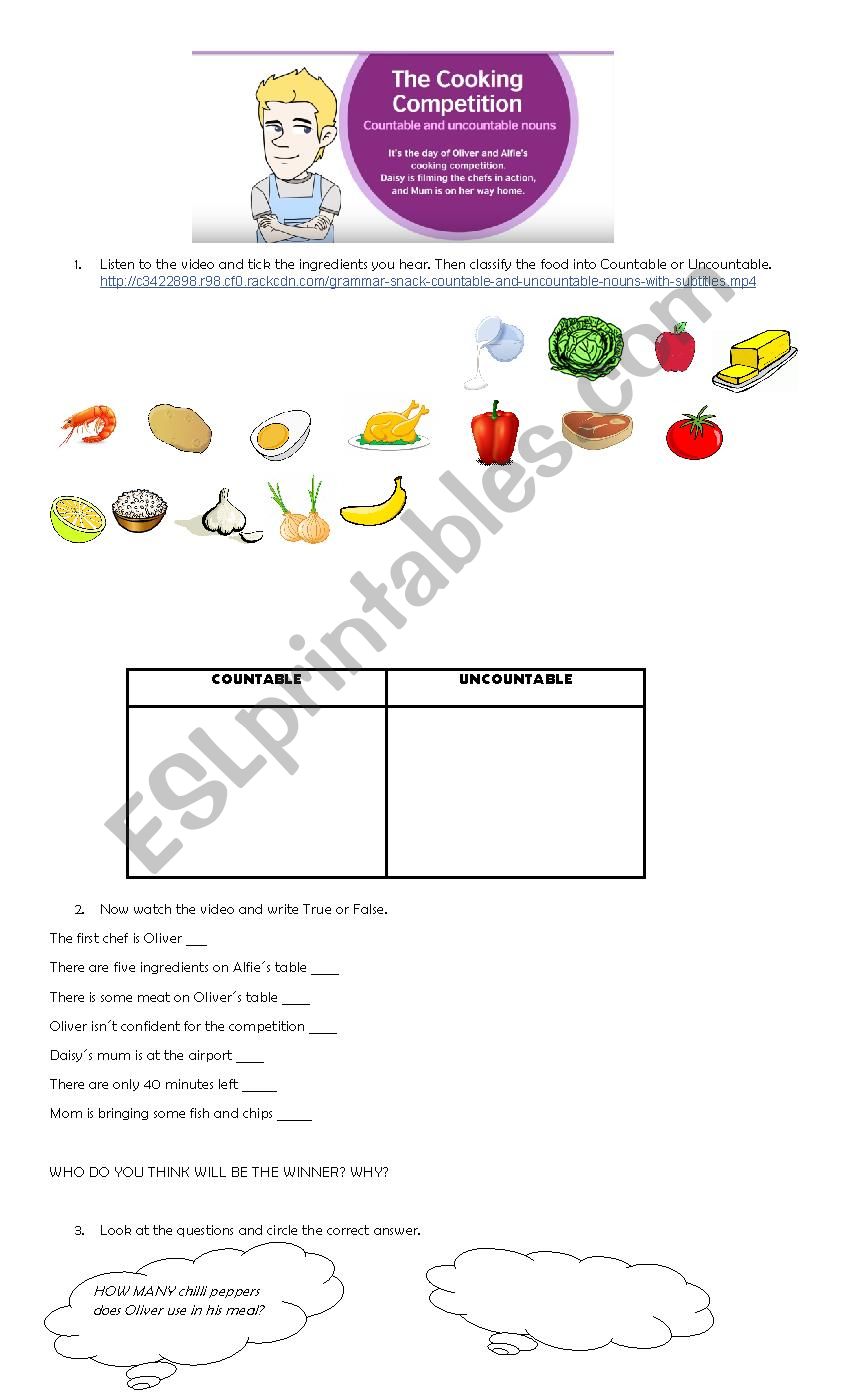 COUNTABLE AND UNCOUNTABLE NOUNS