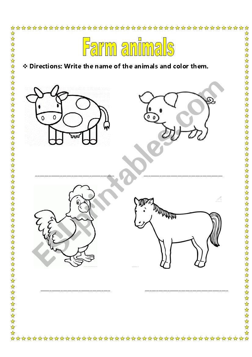 Farm animals worksheet