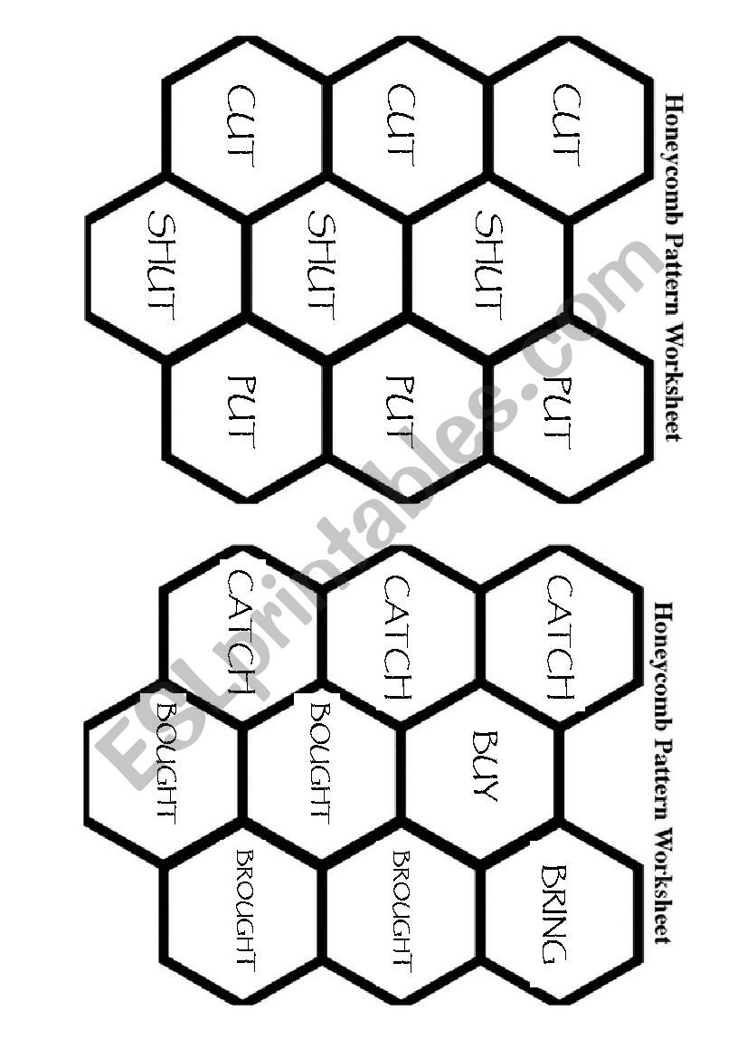 Verbs forms beehive worksheet