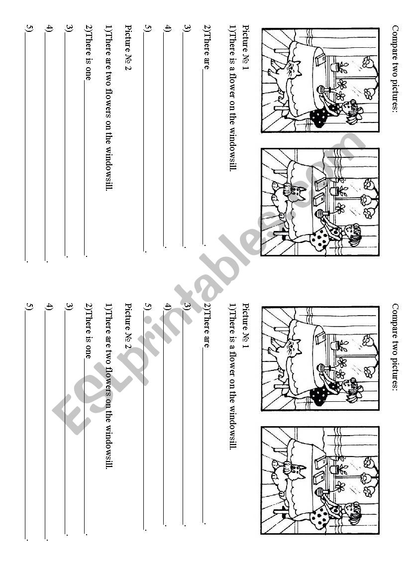 Compare two pictures worksheet