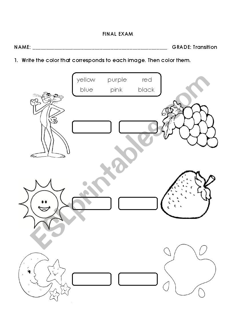 Shapes and colors worksheet