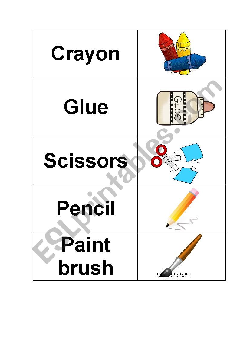 school tools worksheet