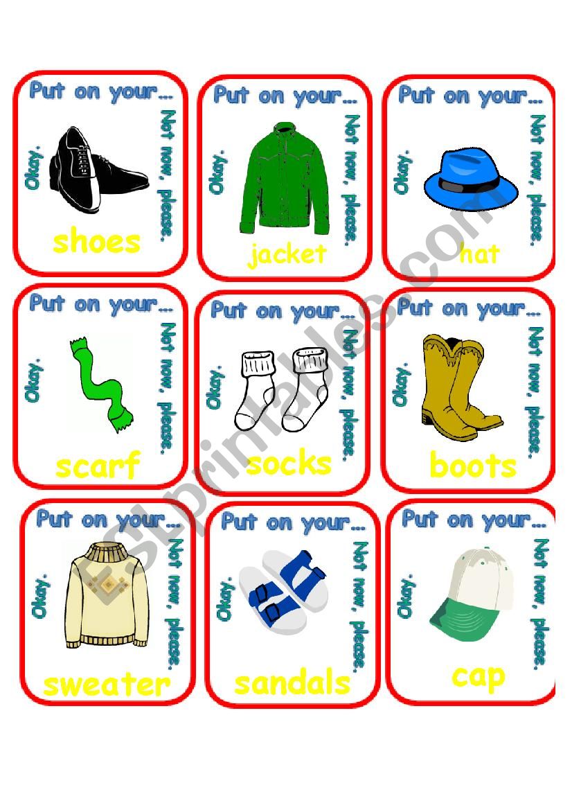 Put on your shoes / Go Fish worksheet