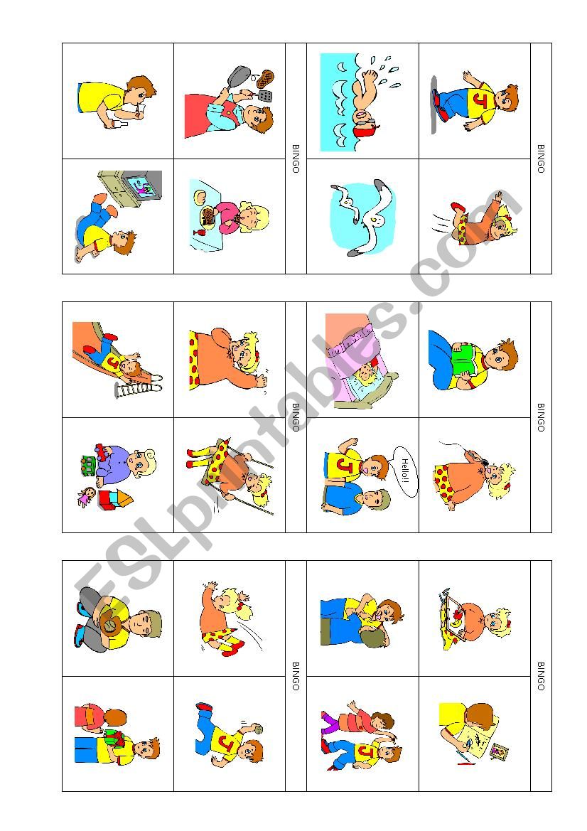 bingo actions worksheet
