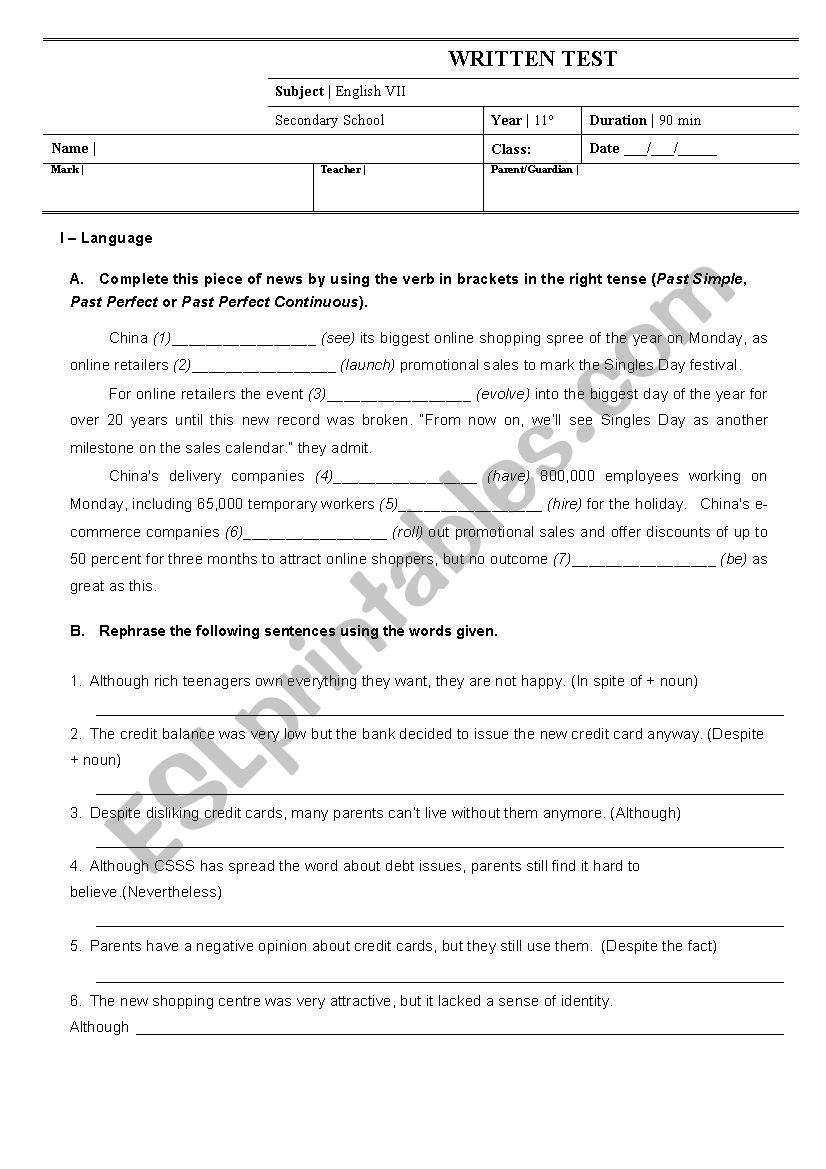 The end of Consumerism worksheet