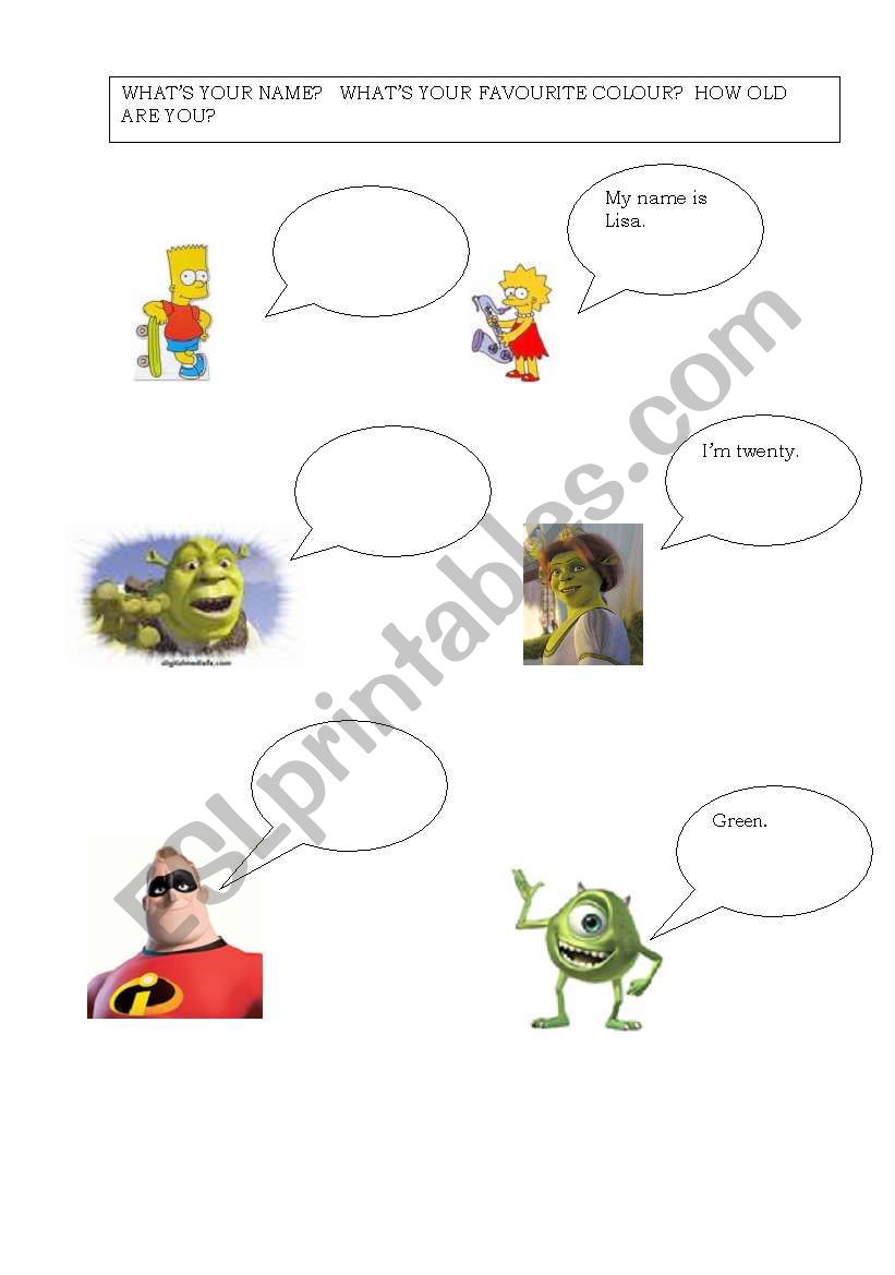 Simple dialogues worksheet