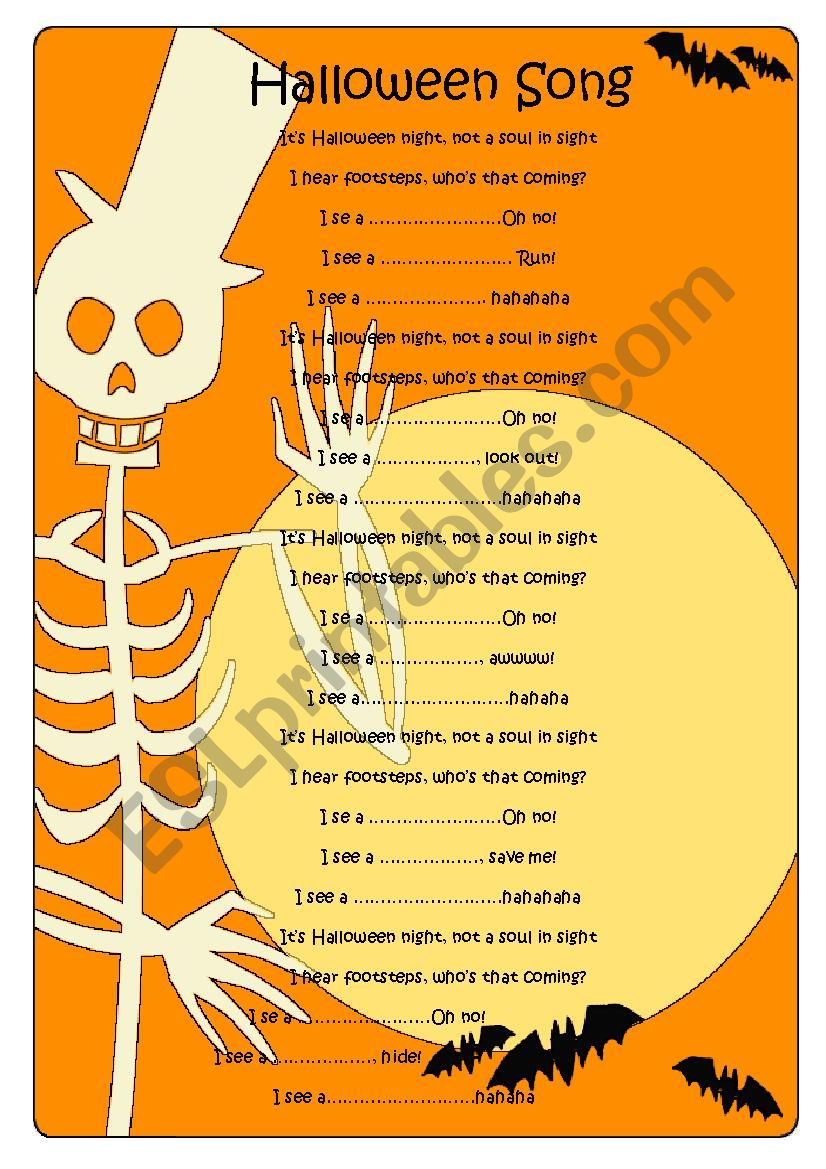 Halloween Song worksheet