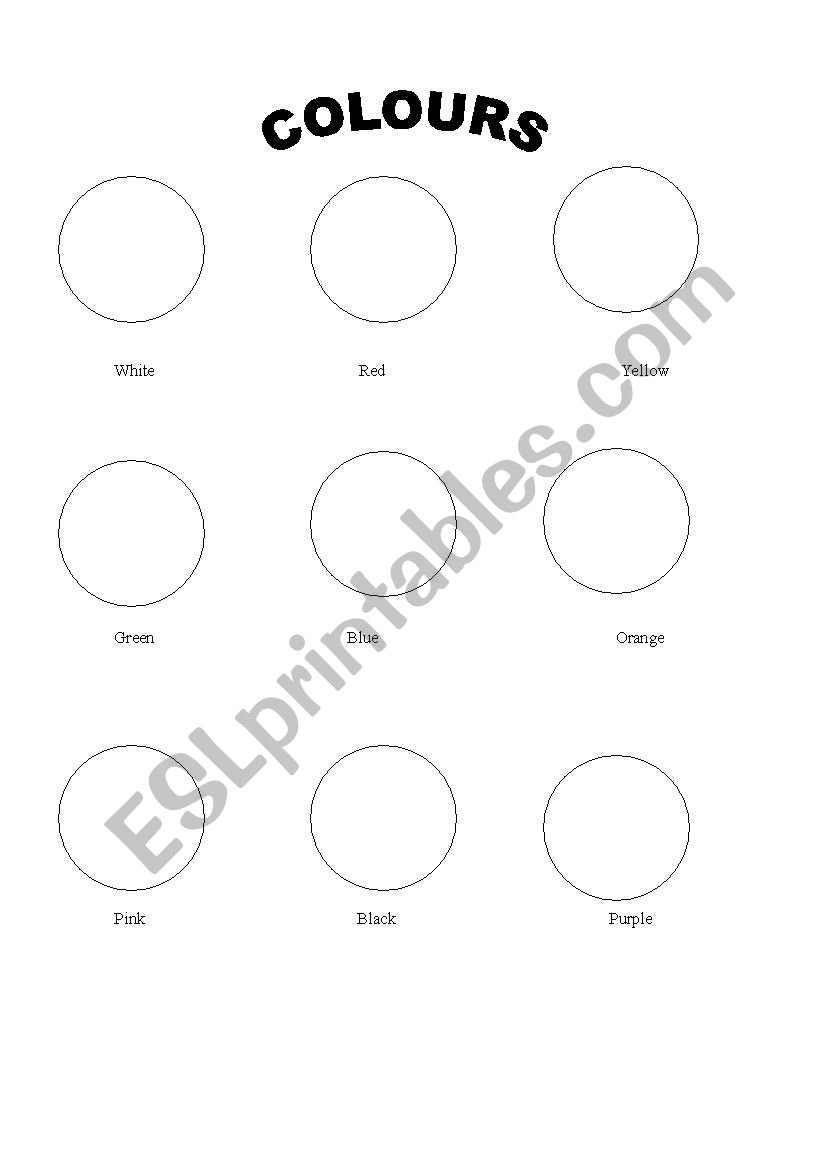 Colours worksheet