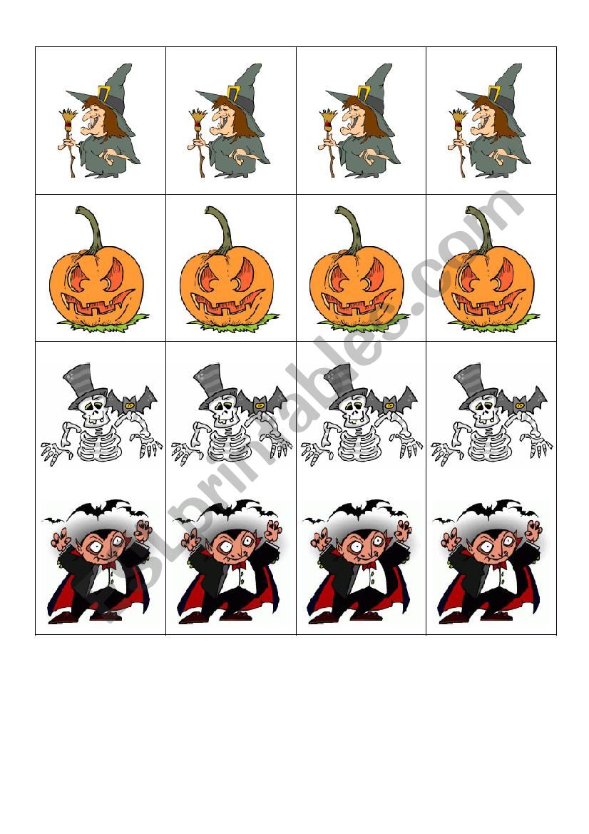 Halloween Memory worksheet