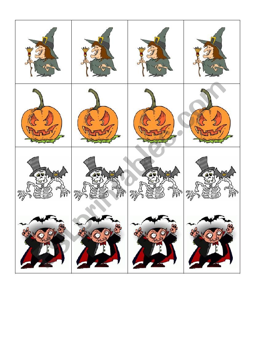 Halloween Memory worksheet