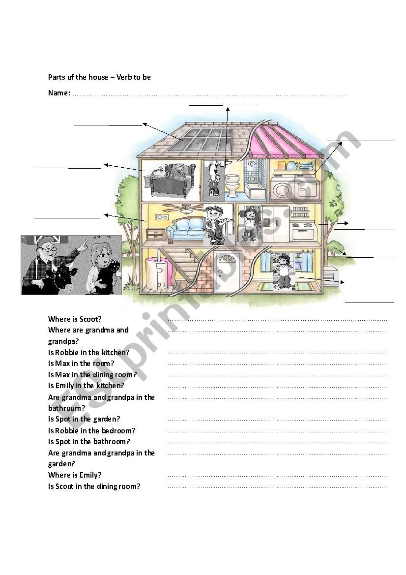 house verb to be worksheet