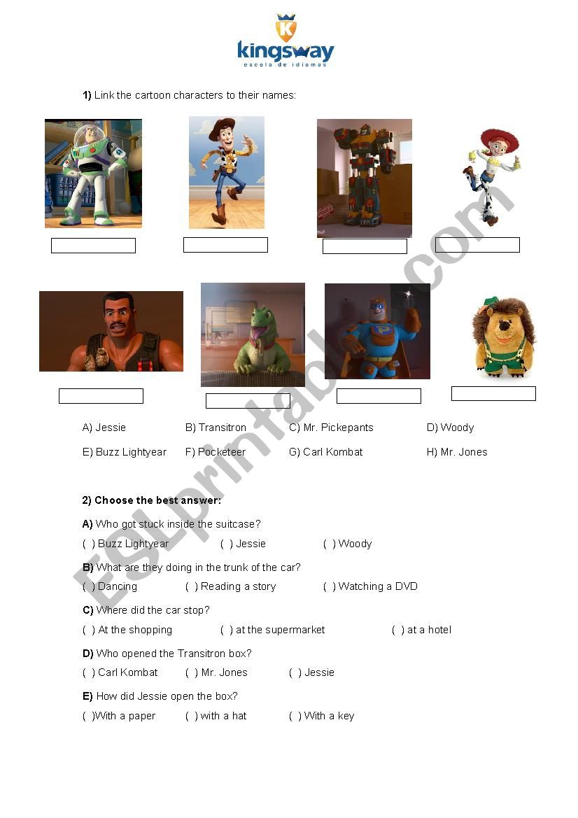 Toy Story of terror worksheet