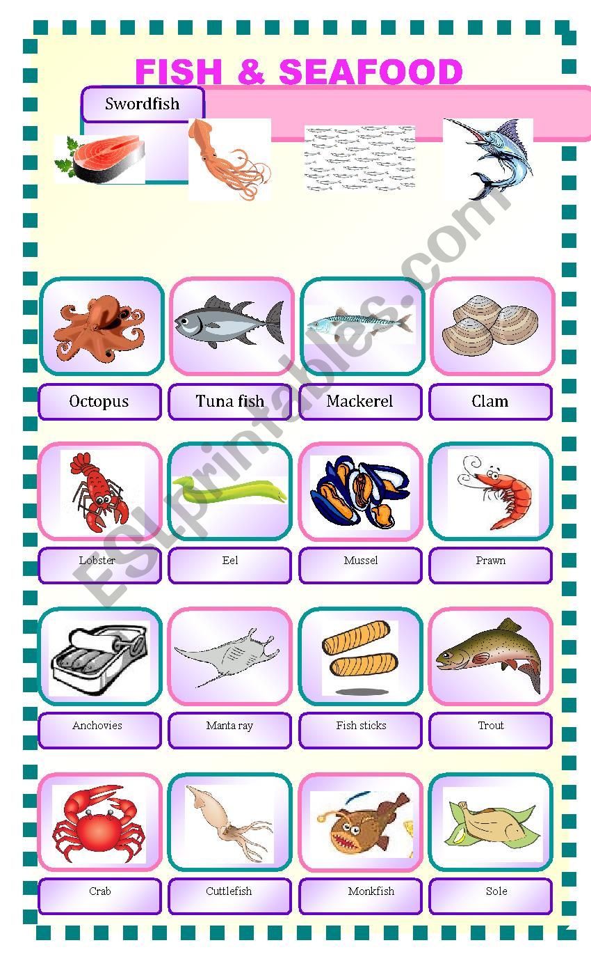 Fish & Seafood worksheet