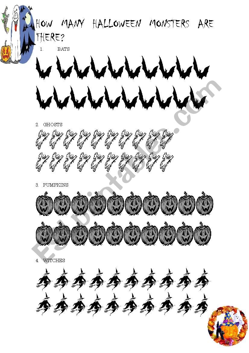 Halloween themed counting and numbers activity