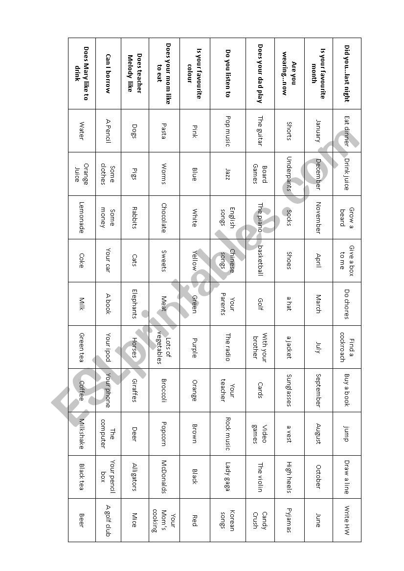 Battle Ships - Present Tense and Past Tense