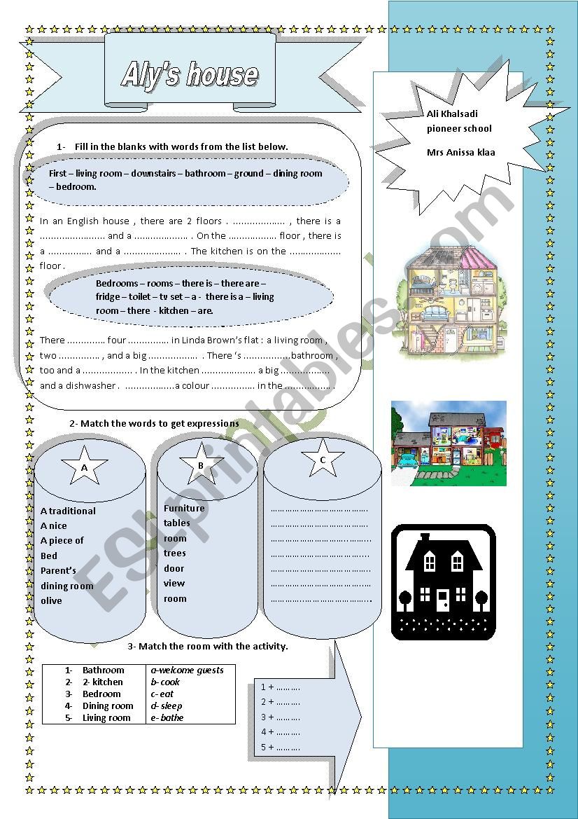 Alys house worksheet