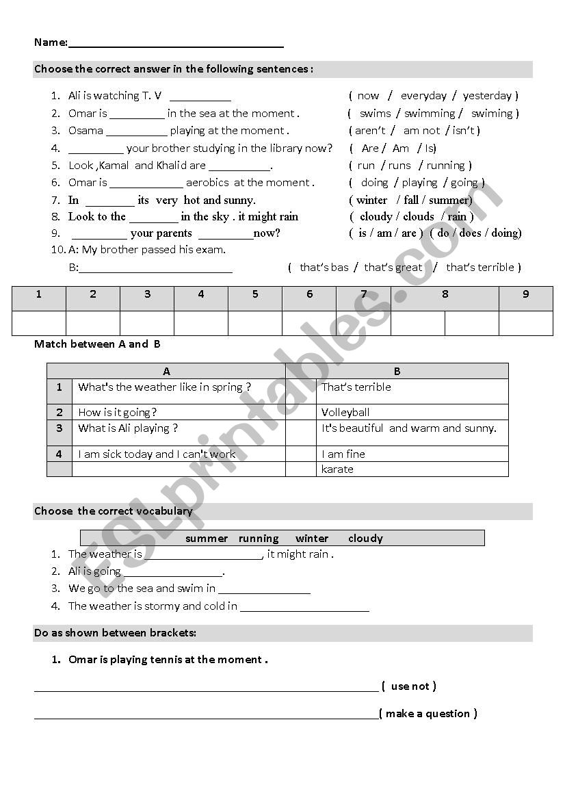 quiz worksheet