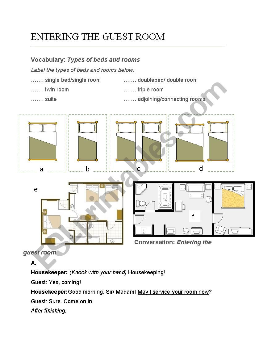 English for Housekeeper - Entering the Guest Room