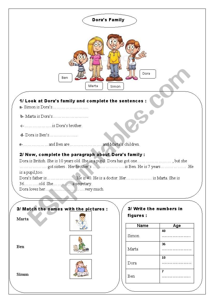 Family worksheet