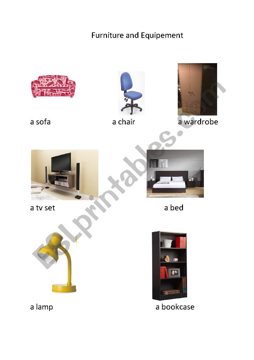 furniture worksheet