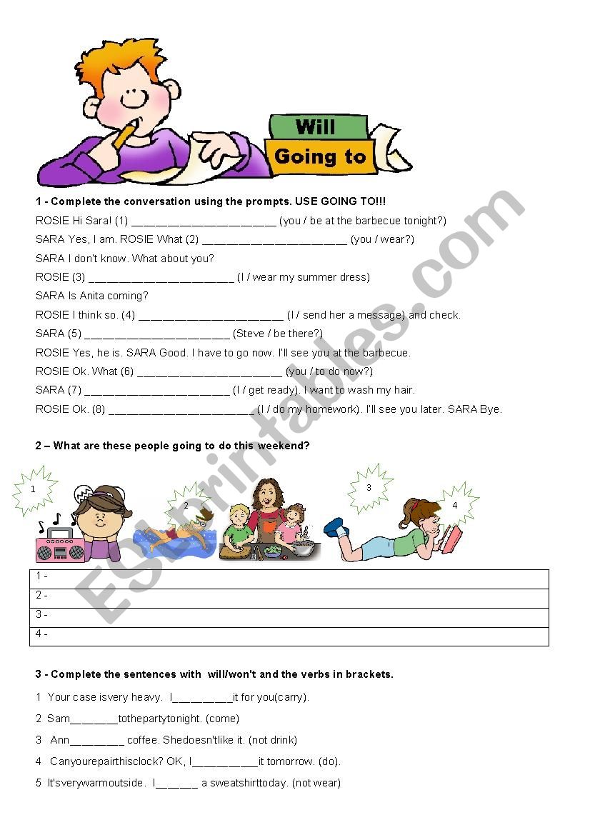 Simple Future and Be going to worksheet