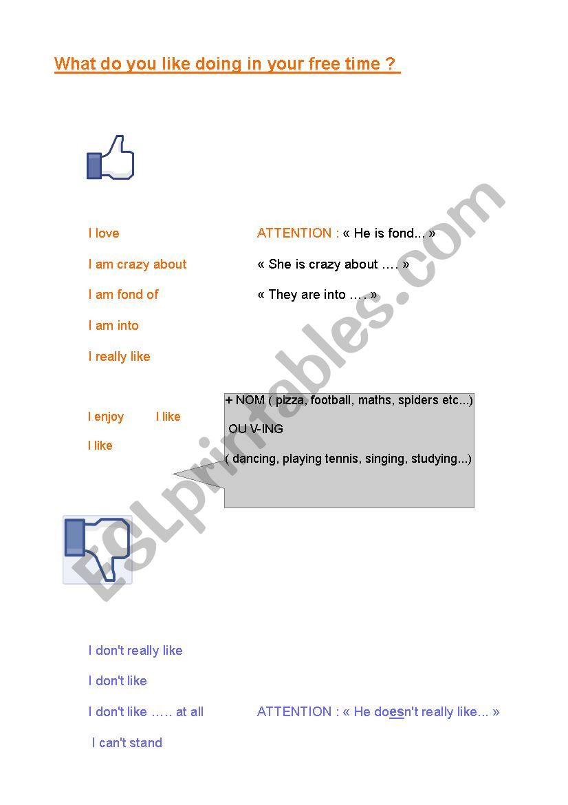 hobbies_verbs worksheet