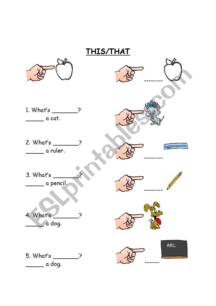 This/That Worksheet worksheet