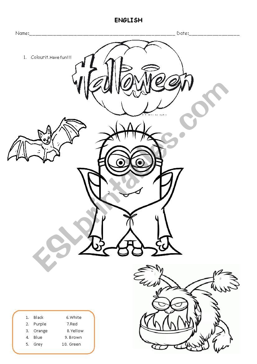 Halloween worksheet