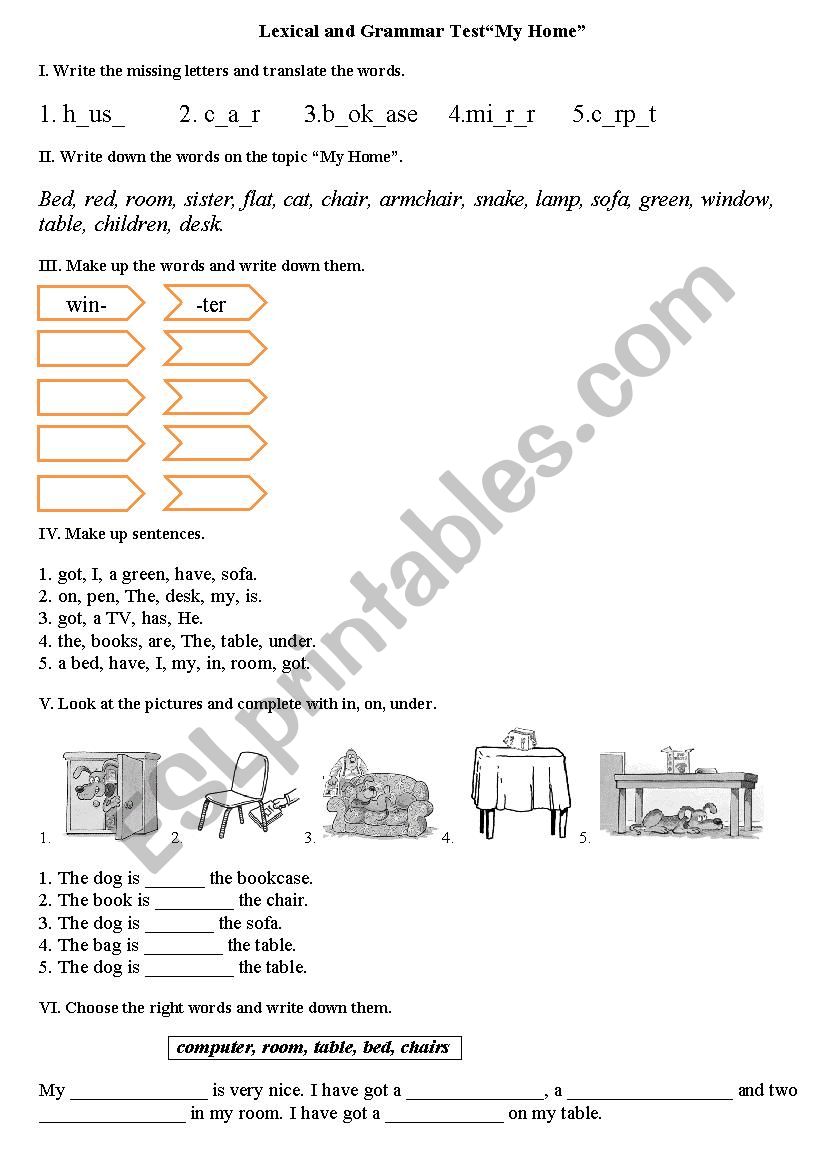 My home worksheet