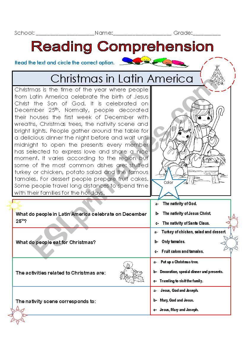 CHRISTMAS IN LATIN AMERICA worksheet