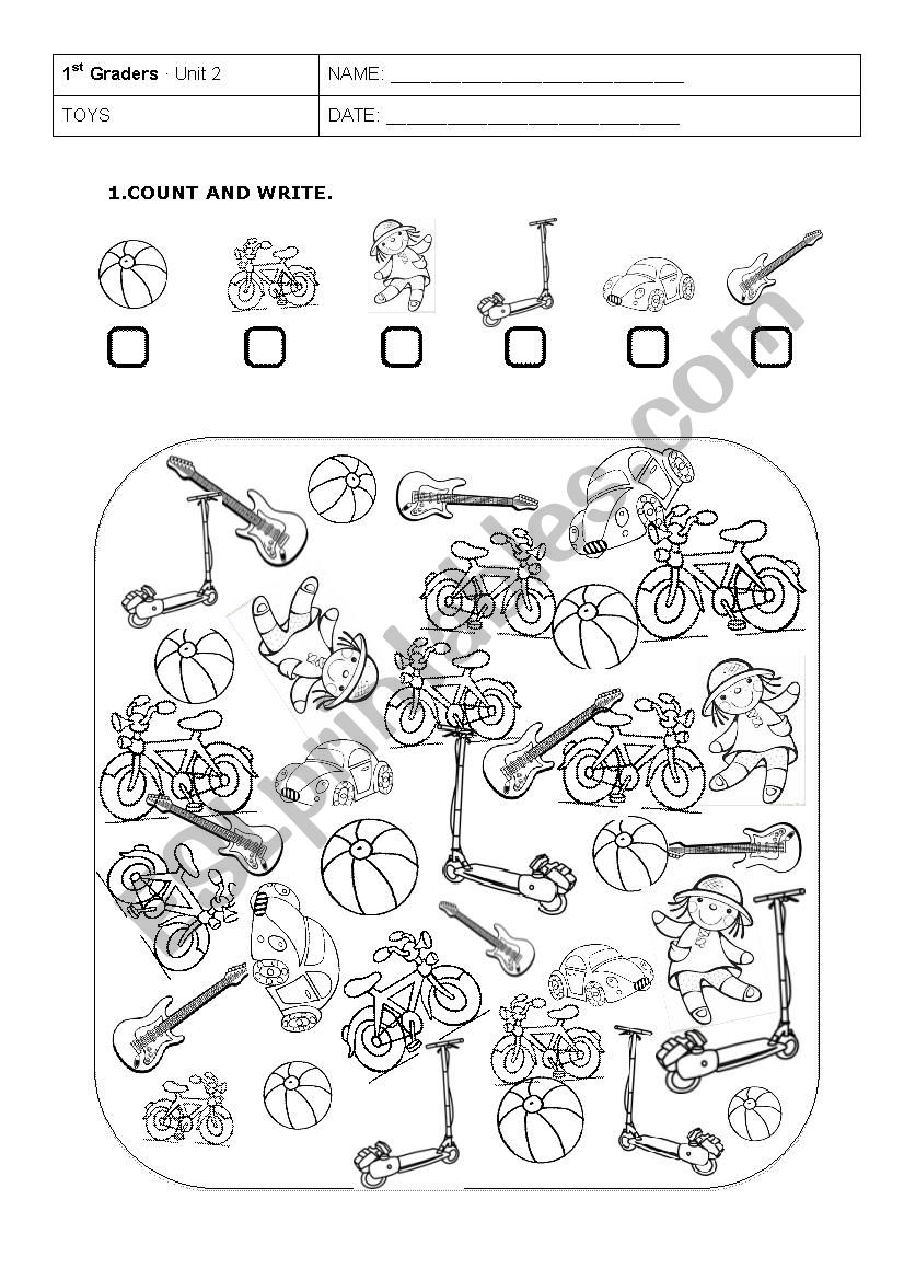 Count the toys worksheet