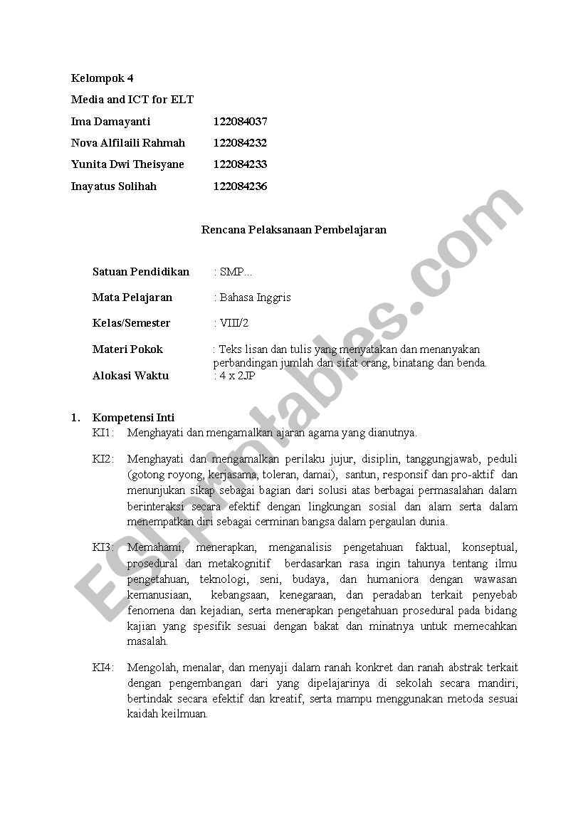 lesson worksheet