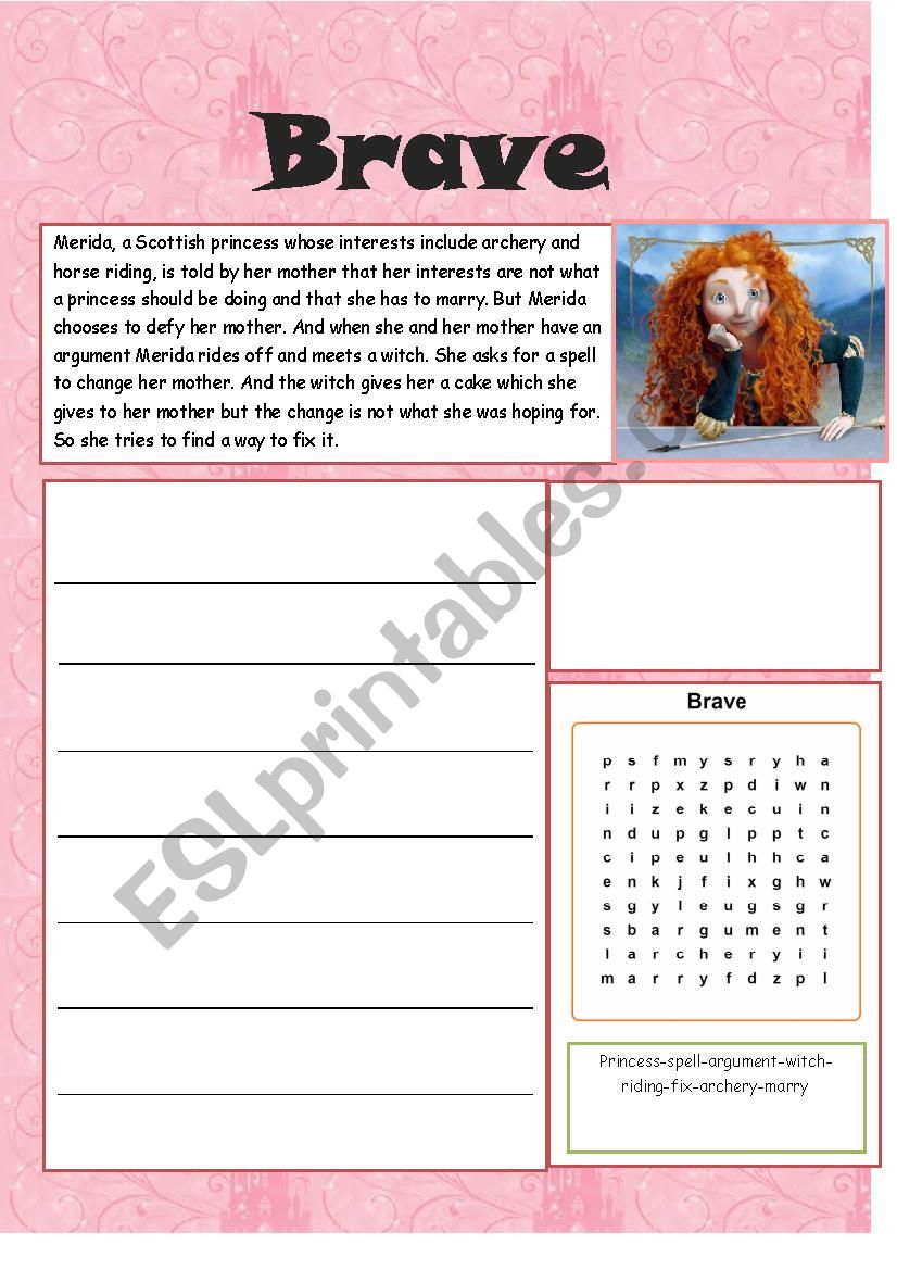 Brave worksheet