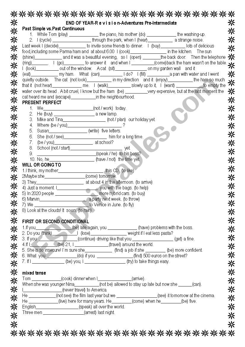 grammar intermediate worksheet