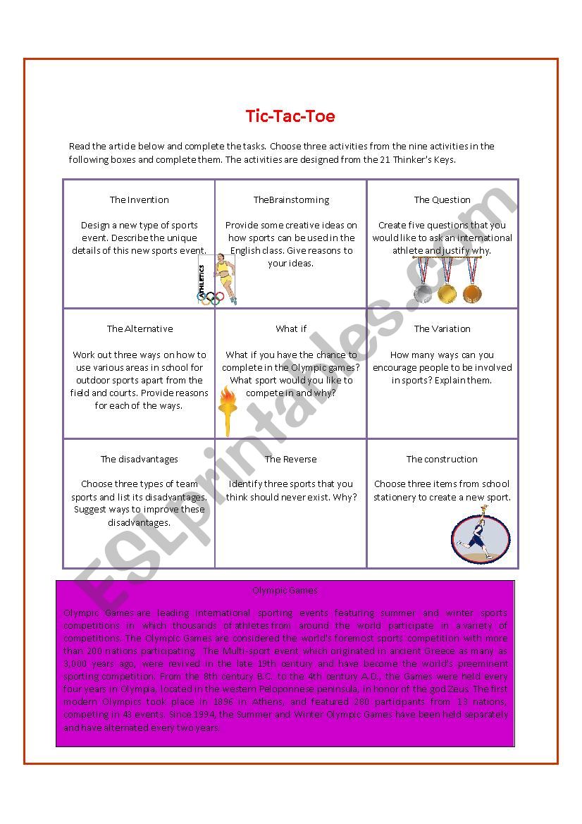 Thinking Tools Series 3 (Thinkers Keys and Tic-Tac-Toe)