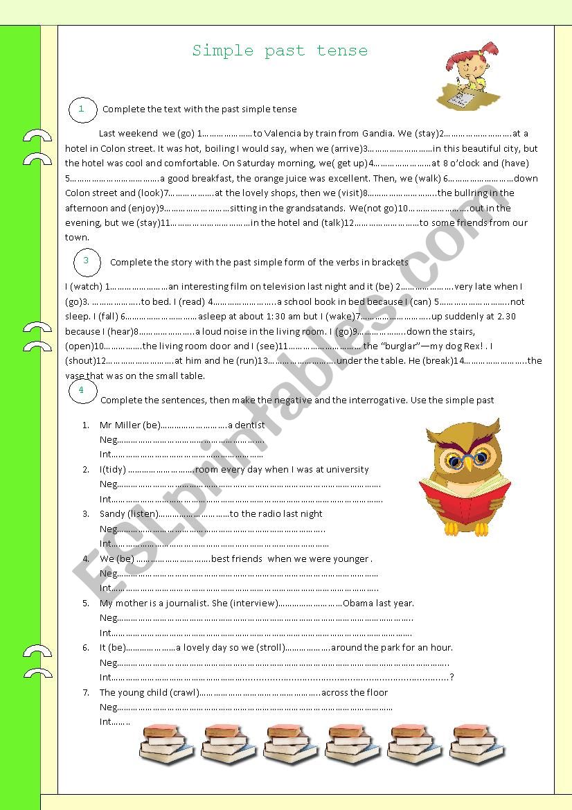 simple past. A1 worksheet