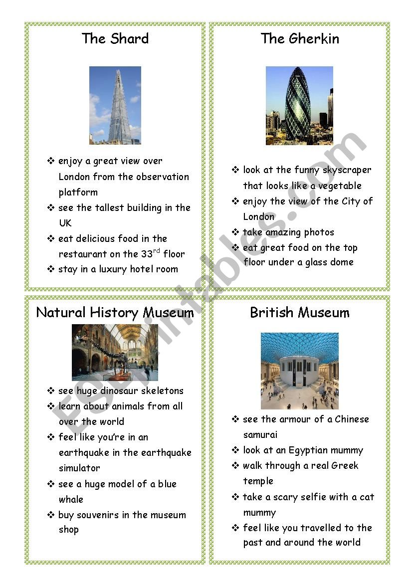 London sights 7 worksheet
