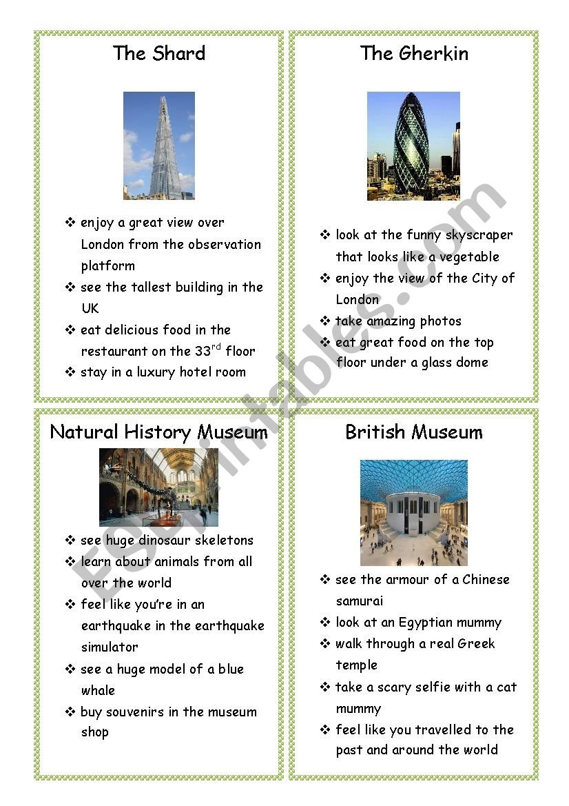 London sights 7 worksheet