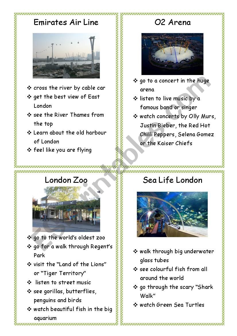 London sights 9 worksheet